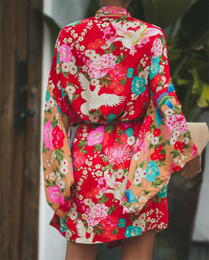 EDIT - Red Floral Kimono