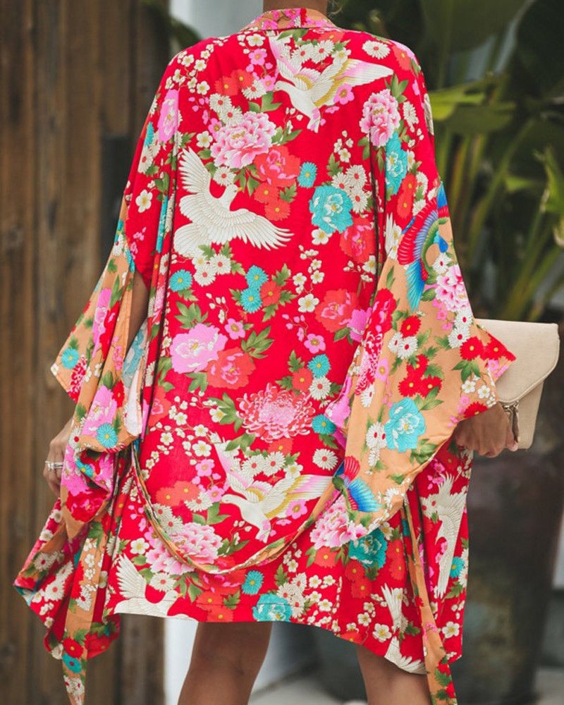 EDIT - Red Floral Kimono