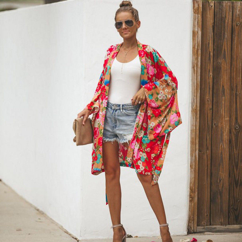 EDIT - Red Floral Kimono