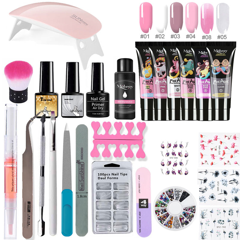 Poly Gel Nail Kit w/ UV Lamp 26pc set