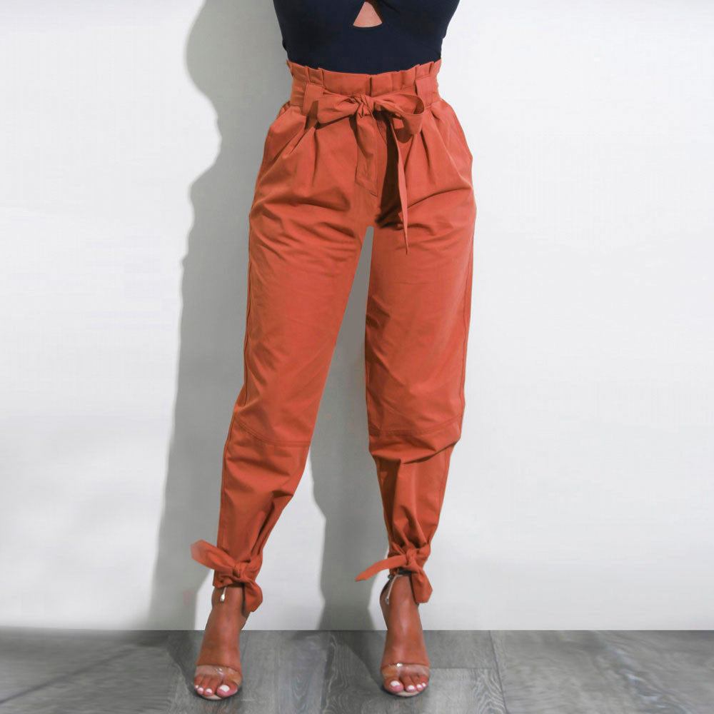 Belted High Waist Trousers