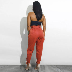 Belted High Waist Trousers