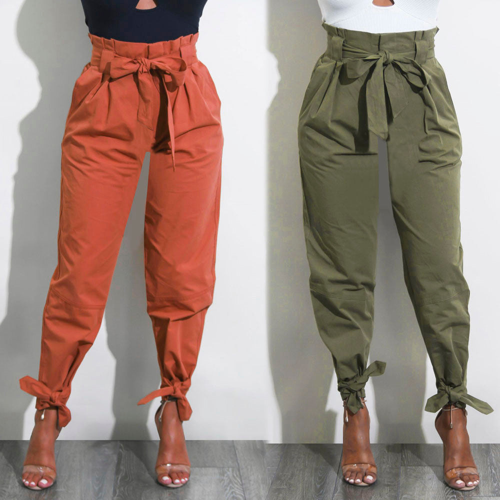 Belted High Waist Trousers