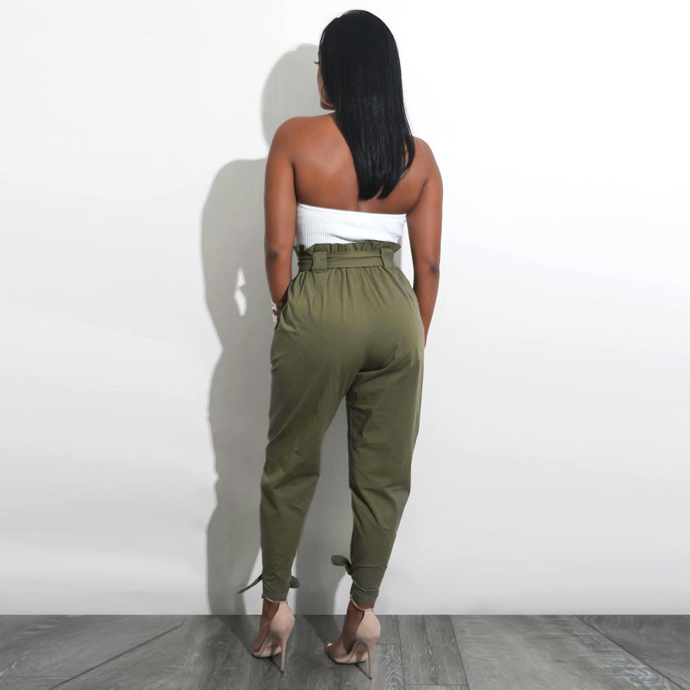 Belted High Waist Trousers