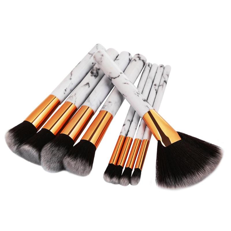 Marble Makeup Brushes - 9 piece set