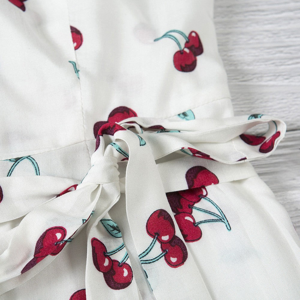 Cherry Print Sleeveless Mini Dress