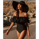 Off The Shoulder Ruffle One Piece Swimsuit