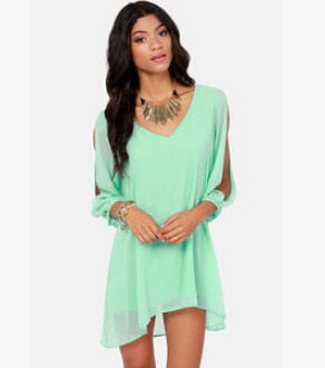 Chiffon V Dress (Plus sizes available)