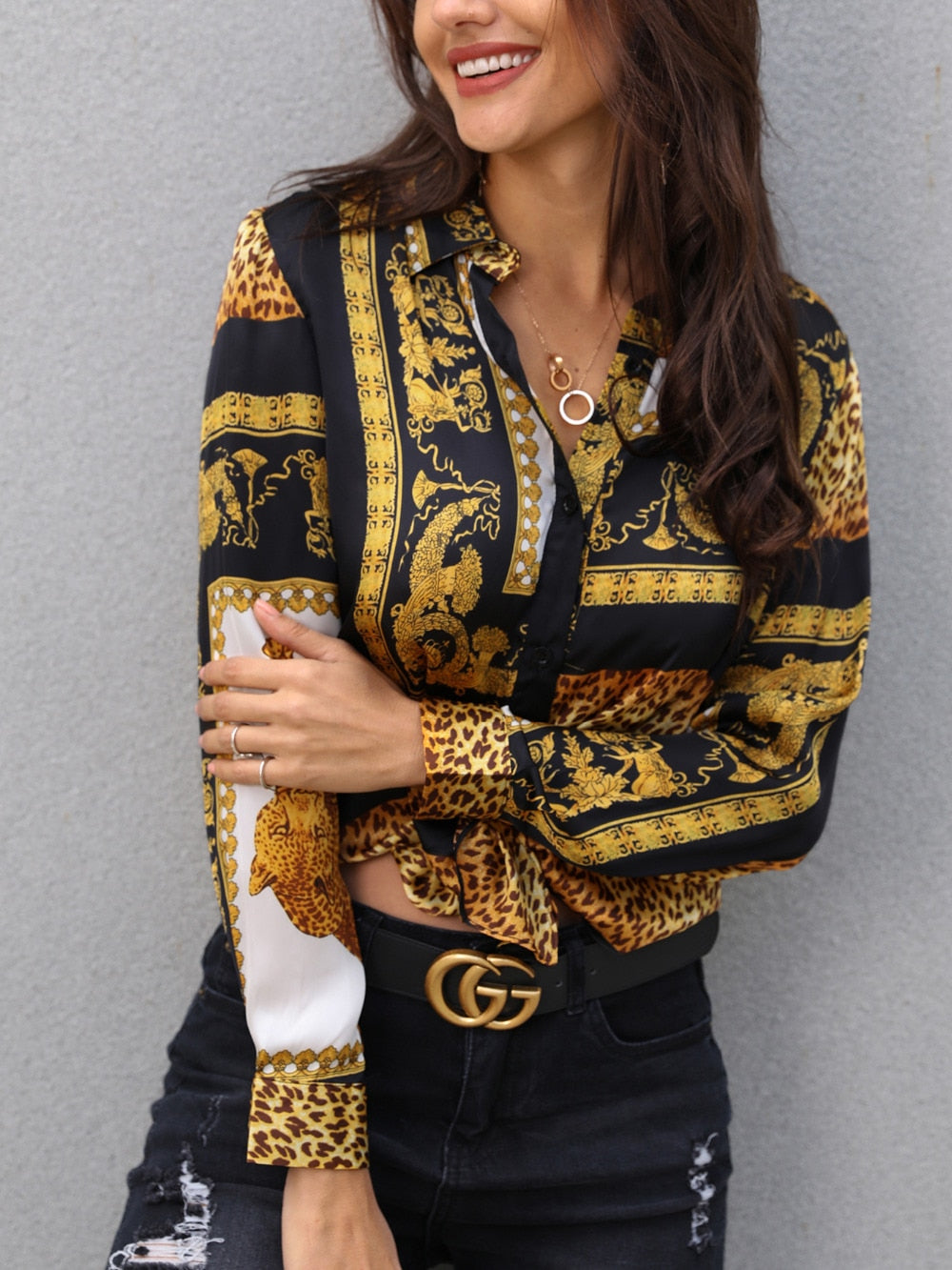 Leopardsace Blouse