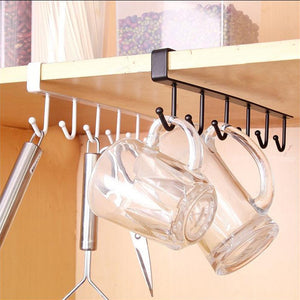 Under-Cabinet Hanger Rack (6 Hooks)