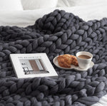 Handmade Chunky Knitted Throw Blanket