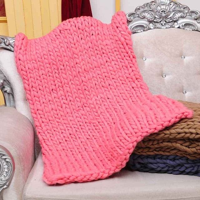 Handmade Chunky Knitted Throw Blanket