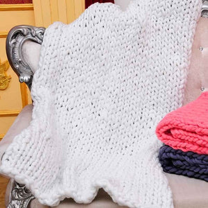 Handmade Chunky Knitted Throw Blanket