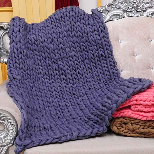 Handmade Chunky Knitted Throw Blanket