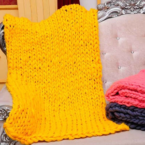 Handmade Chunky Knitted Throw Blanket