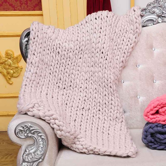 Handmade Chunky Knitted Throw Blanket